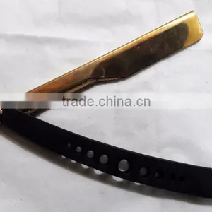 Barber Shaving Razor With Gold Blade With Balck Handle thumbnail-2