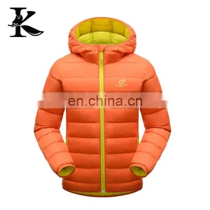 Kid Zip up Hood Jacket Orange Windbreaker Warm Outdoor Down Jacket thumbnail-1