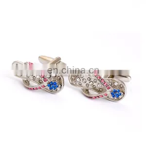 Fancy 3D Crystal Flip Flops Cufflinks thumbnail-1