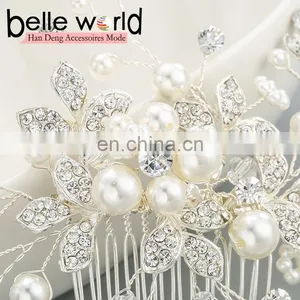 Bride Pearl Floral Hair Accessories Hair Fork Decoration Wedding thumbnail-2