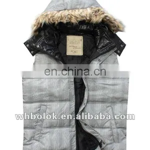 Mens Vest Quilted Waistcoat With Detachable Collar Winter Vest thumbnail-1