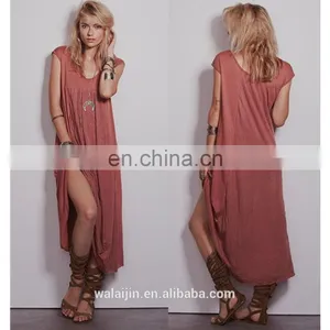 Cap Sleeve Woman Knit Midi Dress ,fashionable Woman Loose Fix Dress thumbnail-1