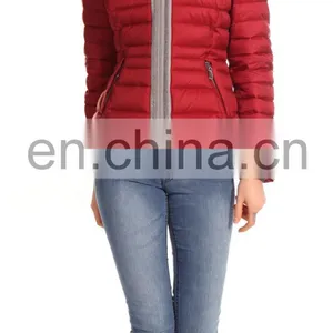 Fashion Design Europe Style Hooded Anorak Red Winter Jacket thumbnail-4