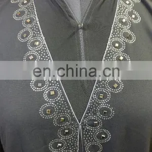 Black Color Casual Wear Silver Diamond Stone Work Islamic Wear Burkha Abaya Designs 2017 (dubai Abaya 2017) thumbnail-2