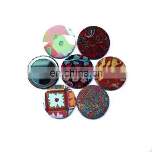Hot Selling Floral Printing Fabric Covered Pocket Mirror thumbnail-4
