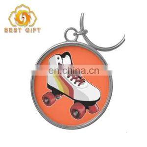 Custom Metal Roller Skates Shoes Shaped Theme Keychain For Gifts thumbnail-2