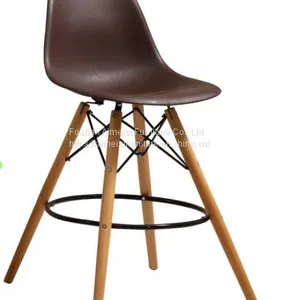 Cheap Living Room Furniture Wooden Legs Use PP Seat Bar Chair thumbnail-4