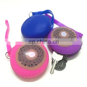 Women Gender Round Key Bags Customized Plain Silicone Coin Purse Wallets thumbnail-5
