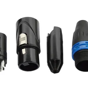 3-Pin XLR Female Cable Connector Black Plated With Color Ring thumbnail-4