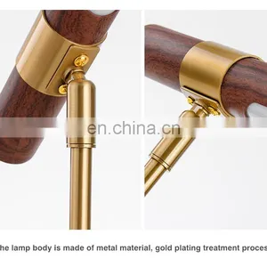 Amazon Hot Nordic Luxury Modern Bed Side Lamp Gold Metal Wooden Copper Table Lamp Decorative for Home Hotel thumbnail-6