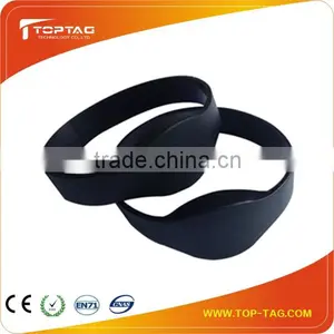 2014 New Ntag203 Silicon Dual Frequency RFID Wristband Black Color Simple Style thumbnail-1