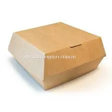 Eco Friendly Kraft Clamshell Box Molded Pulp Packaging Hamburger Slider Burger Paper Box Kraft Food Containers thumbnail-1