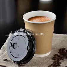 Double Wall Cup Paper Compostable 12oz Double Layer Paper Cups With Lid thumbnail-1