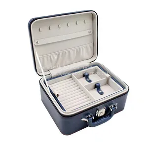 Double-layer Password Jewelry Storage Box Pendant Ring Earring Bracelet Display Portable Pearl Treasure Box thumbnail-2