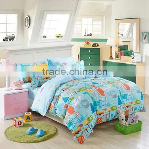 Cotton Twin Size Bed Sheet Comforter Set 4pcs Bedsheet Set Cartoon Designs Cheap Price China Cute Bed Sheet Set thumbnail-1
