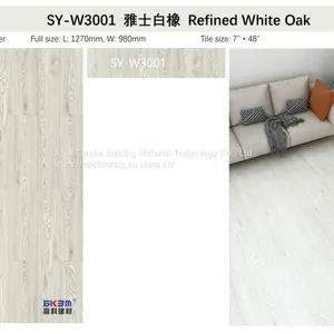 GKBM Greenpy SY-W3001 4mm SPC Flooring Waterproof Fireproof Refined White Oak Click Stone Plastic Composite Flooring thumbnail-4