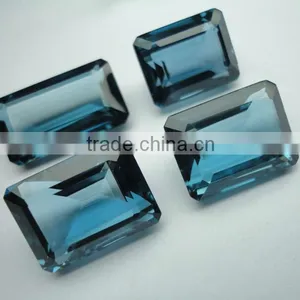 London Blue Topaz Emerrald Cut Mix Shape Normal Fancy Cut Gems Calibrated Rose Cut Fine Cabochon thumbnail-1
