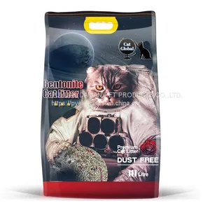 Bentonite Cat Litter 1-3.5 mm Dust Free Strong Clumping Kitty Litter Colorful Ball Shape Sand for Cat thumbnail-1