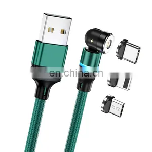 Wholesale 3PIN 1M 2M 540 Rotation Fast Charging Micro Type C Data Magnetic 3 In 1 Usb Charging Cable Data Cable thumbnail-1