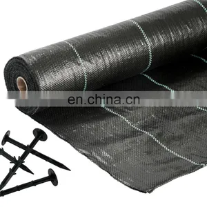 Landscape Ground Cover Heavy PP Woven Weed Barrier,Soil Erosion Control and UV Stabilized, Plastic Mulch Weed Block thumbnail-1
