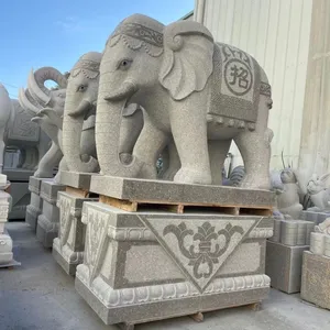Fujian Granite Stone Elephant Stone Elephant Door Stone Elephant Ornaments Custom Processing thumbnail-5