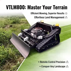 VTLM800 Radio Controlled Crawler Mower With Snow Plow Attachment 452cc Gasoline 48V High Torque Brush Cutter thumbnail-1