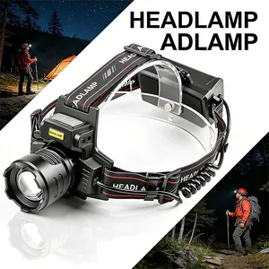 Wholesale Dual Color White Laser Headlamp With Battery Backpack Rear Warning Light Motion Sensor Power Bank Rechargeable Outdoor Head Torch thumbnail-3