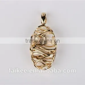 2015 New Design Fashion Jewelry 18K Rose Gold Diamond Leaf Pendants Micro Set thumbnail-2