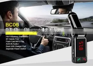 BC06 On-board Mp3 Bluetooth Hands-free Phone Car Charger USB FM Transmitters Double USB Interface2015 thumbnail-5