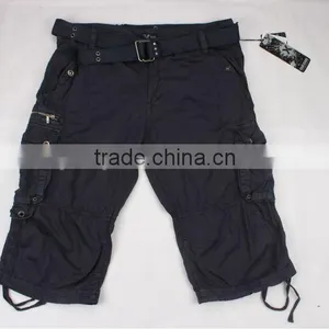 Men's Washed Cargo Shorts With Waistband in Stock Jeans thumbnail-2