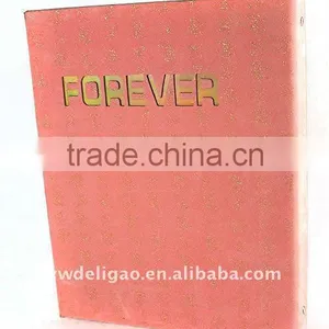 Glitter Printed Flocking Cloth Wrapping Ring Binder Desktop File Folder for Office Stationery Cardboard A4 or FC Size thumbnail-1