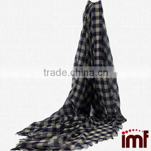 Women's Plaid Check Design Fashion Scarf,Large Pashmina Plaid Fringe Scarf thumbnail-2