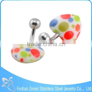 Fancy Lady Girl Resin Heart Shape Belly Ring Barbells Piercing thumbnail-5