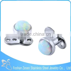 Titanium Wholesale Custom Opal Unique Dermal Anchor Piercing thumbnail-1