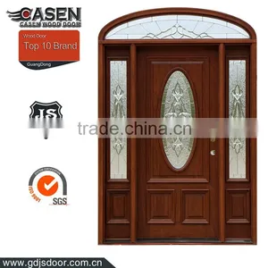 Exterior 100 % Mahogany Wood Double Entry Door With Transom thumbnail-3