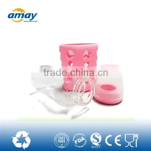 Best Sell in America Unbreakable Glass Water Bottle With Silicone Sleeve Wholesale thumbnail-1