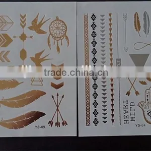 Jewelry Tattoo Flash Tattoos Newest Temporary Gold Silver Tattoos 15*20CM thumbnail-3