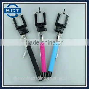 Foldable Selfie Stick Monopod Cable Take Pole Monopod Selfie Stick Extendable Monopod With Cable thumbnail-1