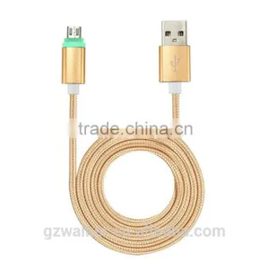 2016 New Premium High Quality Aluminum Nylon LED Light Charger Usb Data Cable for Iphone 6 6 Plus 6s 6s Plus Micro Wire Cable thumbnail-1