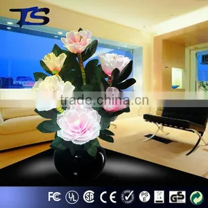 High Quality Decorative Color Change Led Fiber Optic Flowers /Penoy Flower Lampe With Metal Base With CE and ROHS Approval thumbnail-1