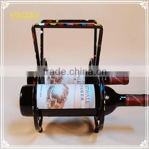 Post-modern Abstract Art Original Design Colorful Iron Bottle Wine Rack thumbnail-6