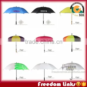 Straight Umbrella Logo Customized With EVA Wooden Handle Quality Choice thumbnail-1