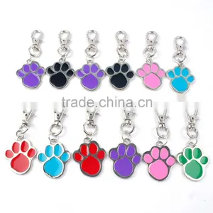 Wholesale Multi Color Metal Paw Printed Zinc Alloy Pet ID Tags Pendant Charms thumbnail-2