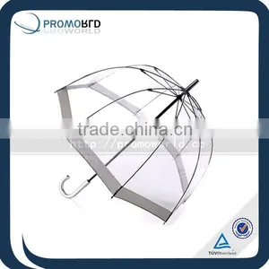 Fashion Clear Transparent Black Bottom Dome Folding Umbrella thumbnail-1