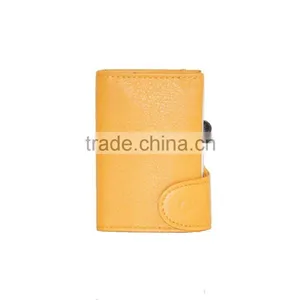 100% Genuine Italy Leather Card Holder Promotional Gift 7 Card Case Simple Design Business Cardholder Girasole thumbnail-1