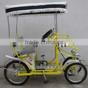 YELLOW SURREY BIKE QUADRICYCLE thumbnail-1
