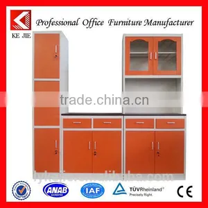Chinese Wholesale Glass Sliding Door Kitchen Cabinet Kitchen Stain Steel Cabinet thumbnail-1