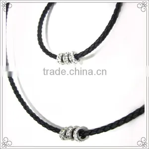 Steel Clasp Bridal Crystal Jewelry Set With Genuine Leather thumbnail-5