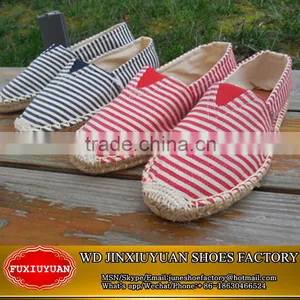 Flat Stripe Canvas Espadrilles Jute Les Espadrilles thumbnail-3
