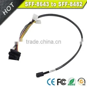 1 Meter Internal Mini SAS HD SFF-8643 to 4 x 29-Pin SAS SFF-8482 Cable thumbnail-2